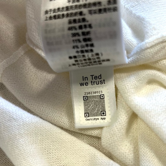 Ted Baker London Ivory Aidabel Puff Sleeve Turtleneck Sweater Size 14 - Picture 16 of 16